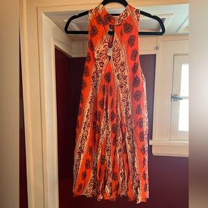Free people - size small - worn once - sleeveless tunic/ dress - orange